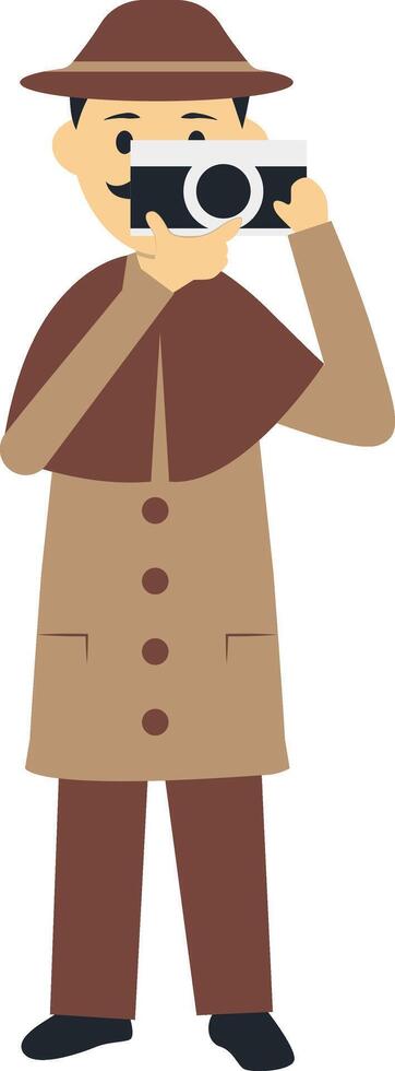 Detective Professional Character in Flat Design. vector