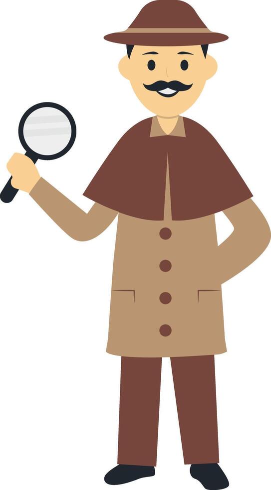 Detective Professional Character Isolated on White Background vector