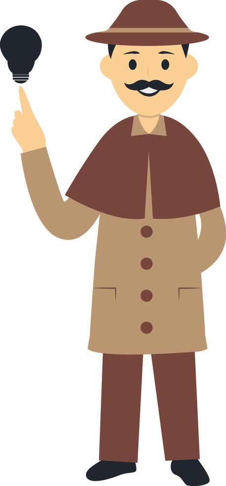 Detective Professional Character with Flat Design vector