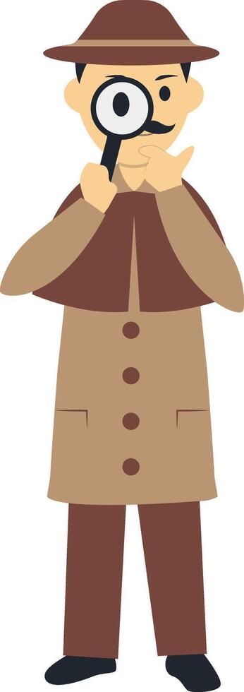 Detective Professional Isolated on White Background. vector