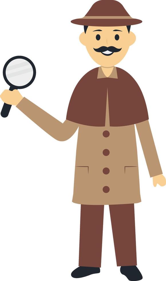 Detective Professional Character on White Background vector
