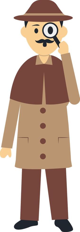Detective Professional on White Background. vector