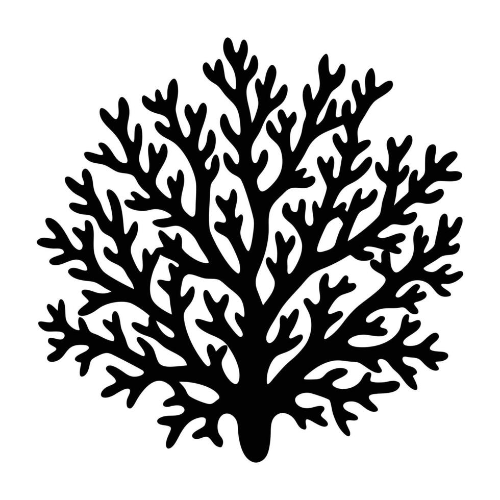 a black and white silhouette of a coral vector