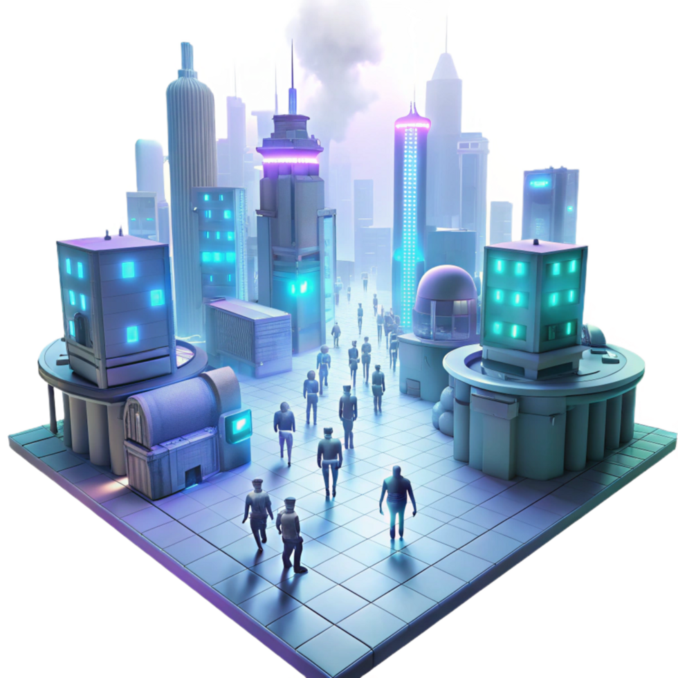 Futuristic Cityscape Urban Exploration and Architectural Wonders png