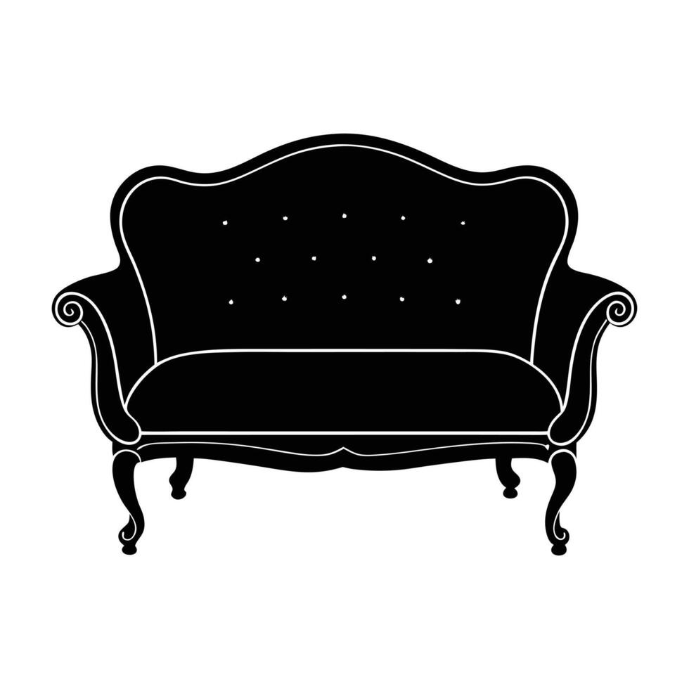 a-vintage style illustration of a sofa. vector