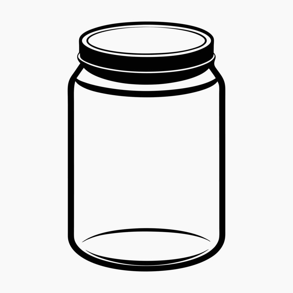 a black and white illustration of a jar vector