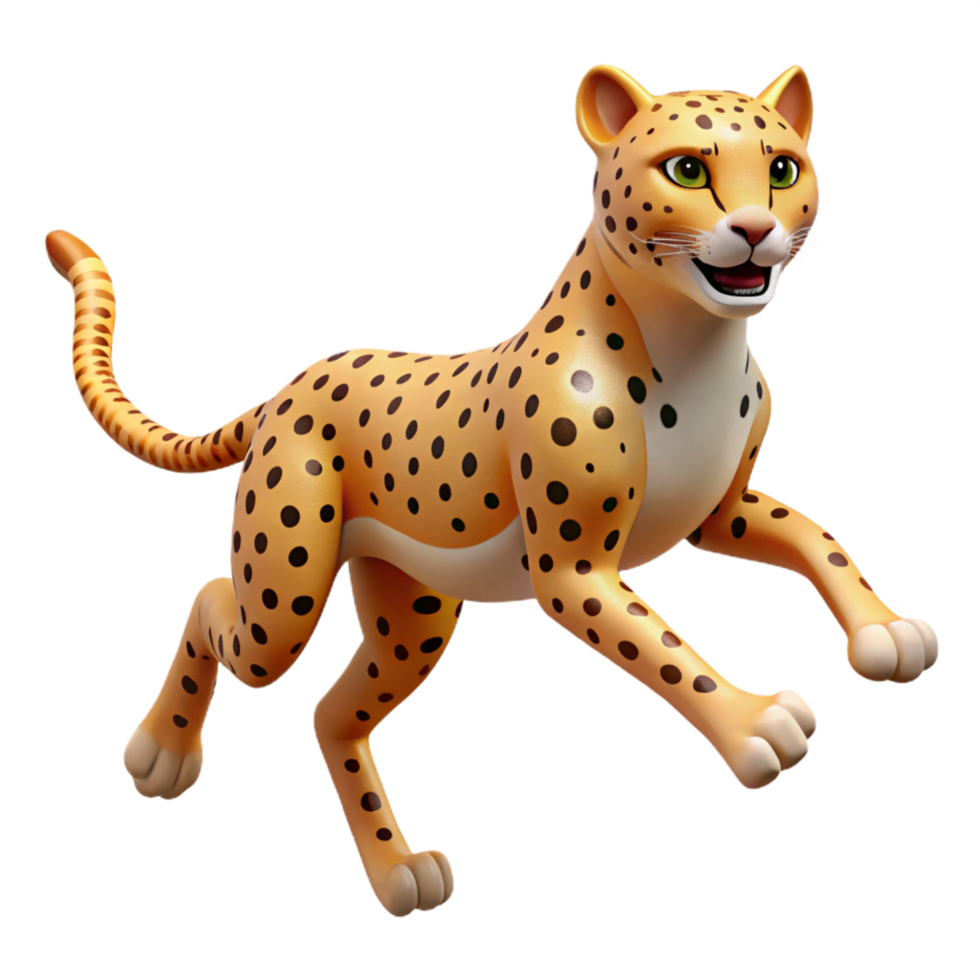 Cheetah in Motion A 3D Render of a Running Cheetah png
