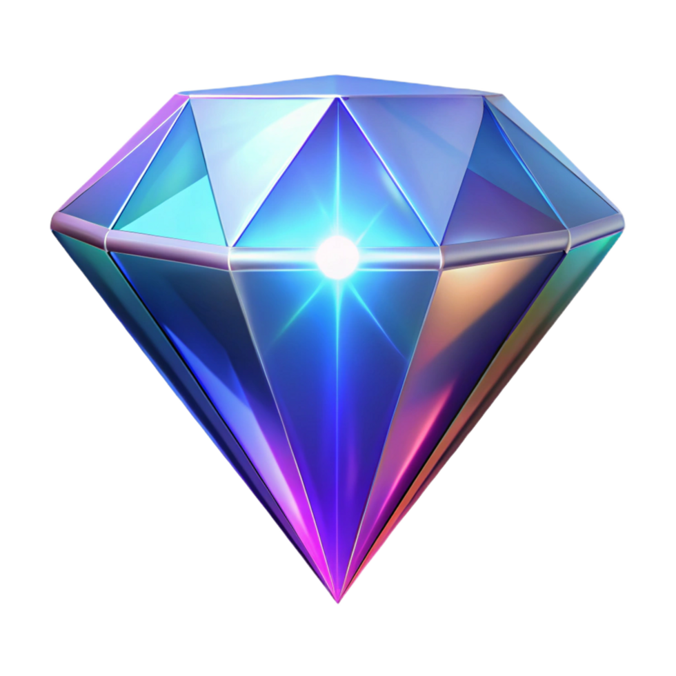 Luminous Gem A 3D Render of an Iridescent Diamond png