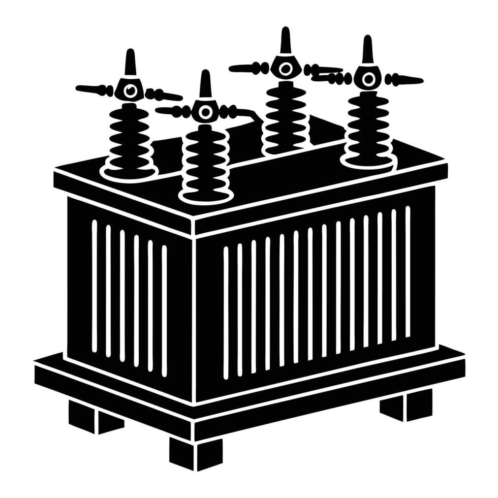 a black and white illustration of a transformer vector