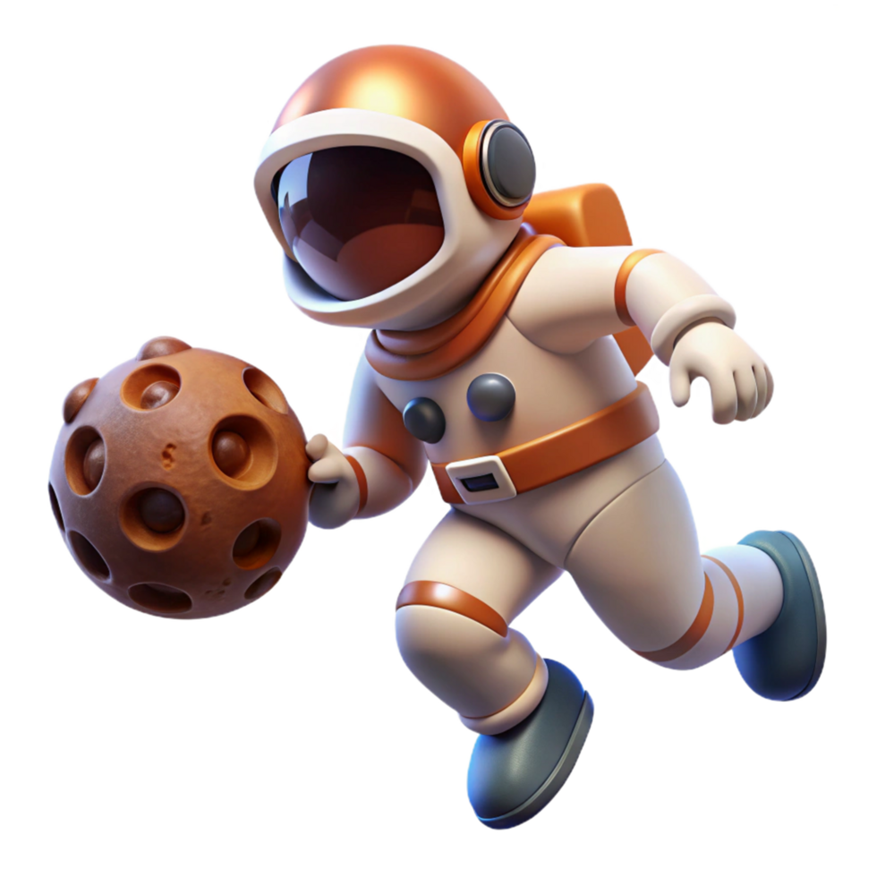 Astronaut in Space Exploring a Celestial Body png