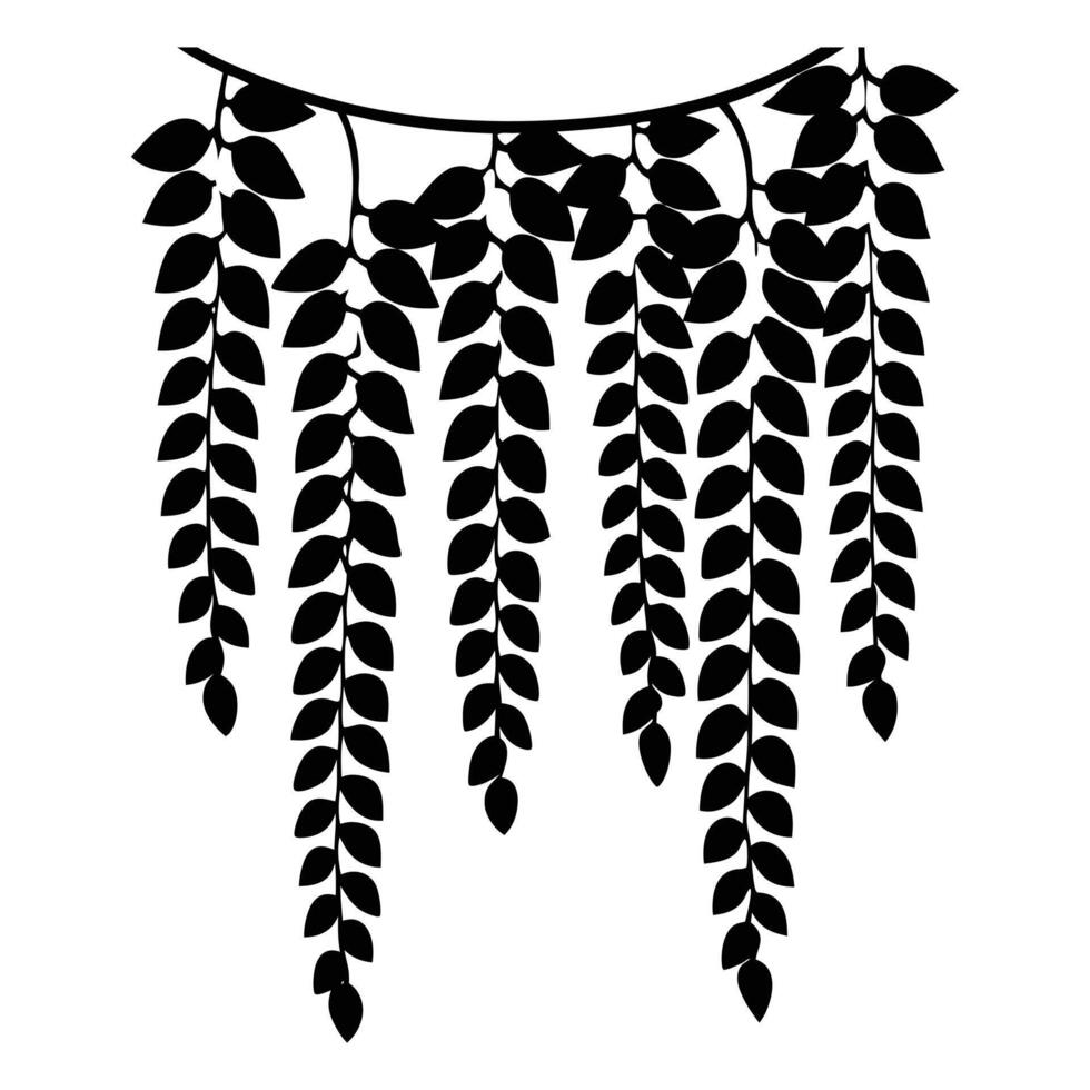 a black and white illustration of a vine vector