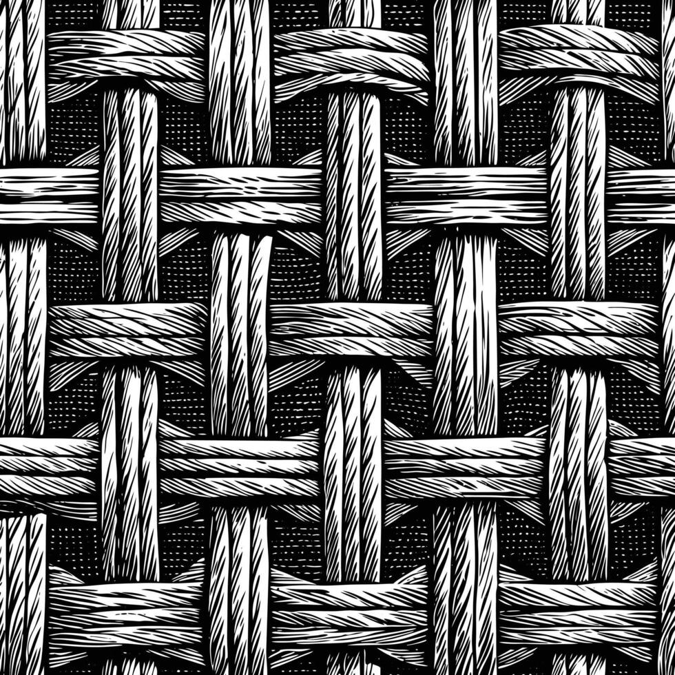a woven basket weave pattern in black and white vector