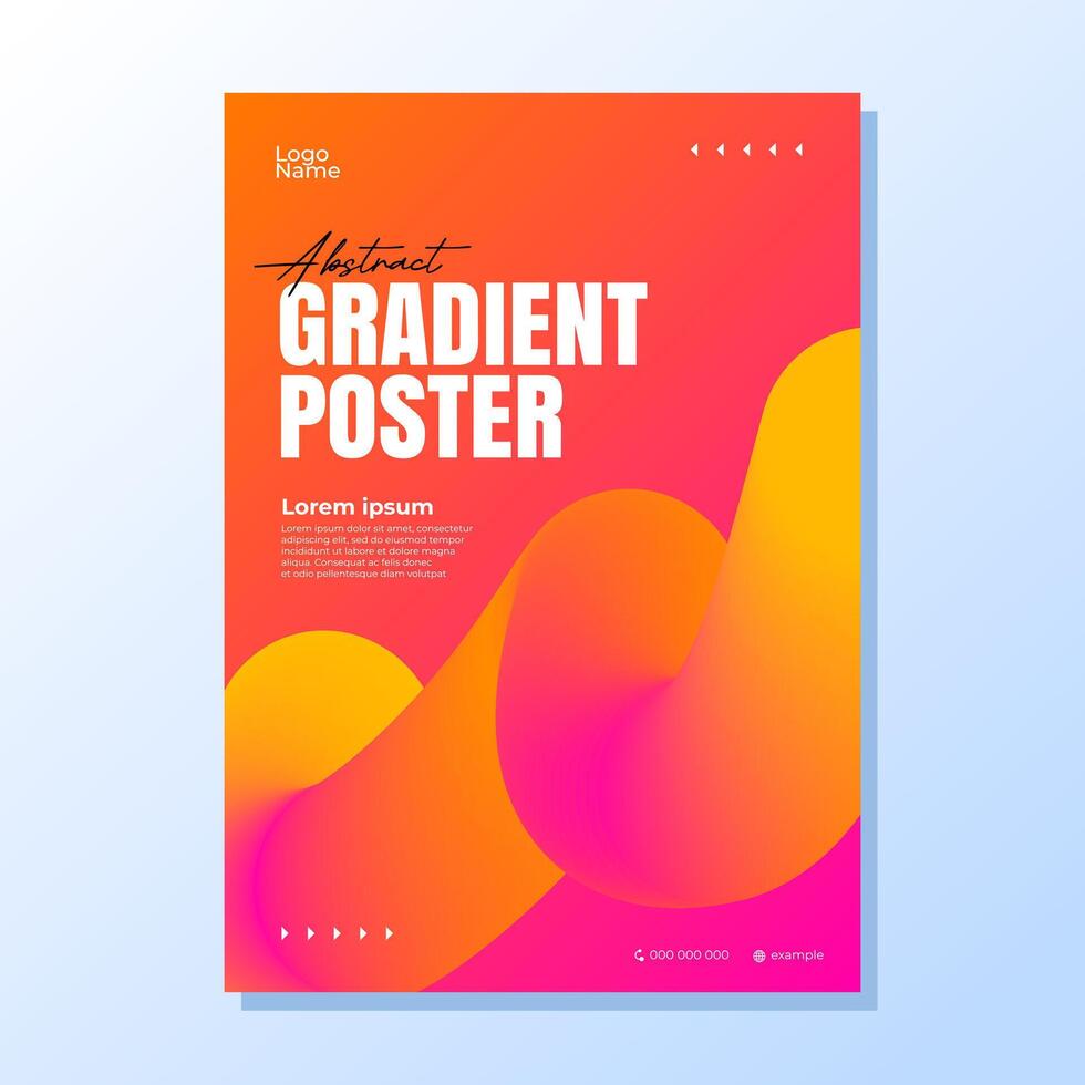 Abstract orange gradient poster design vector