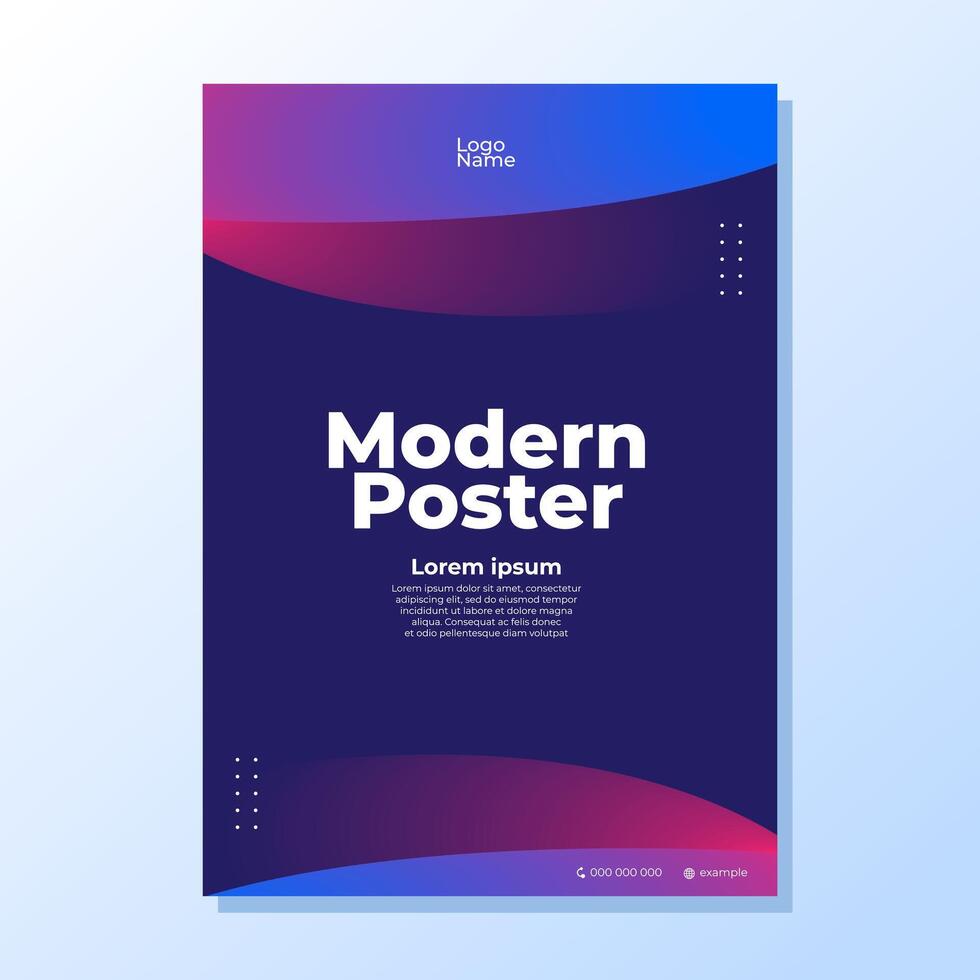 Gradient curve poster design vector