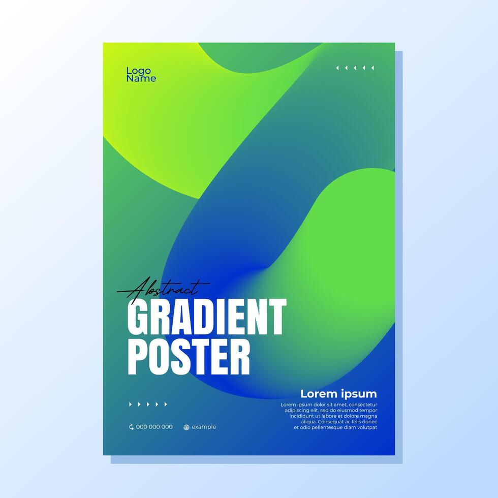 Abstract green gradient poster design vector