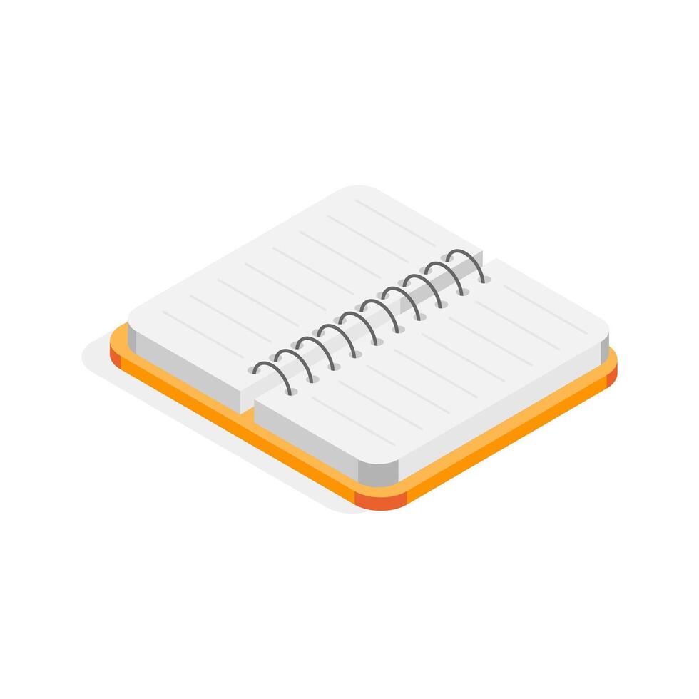 Notebook isometric icon in modern style. vector