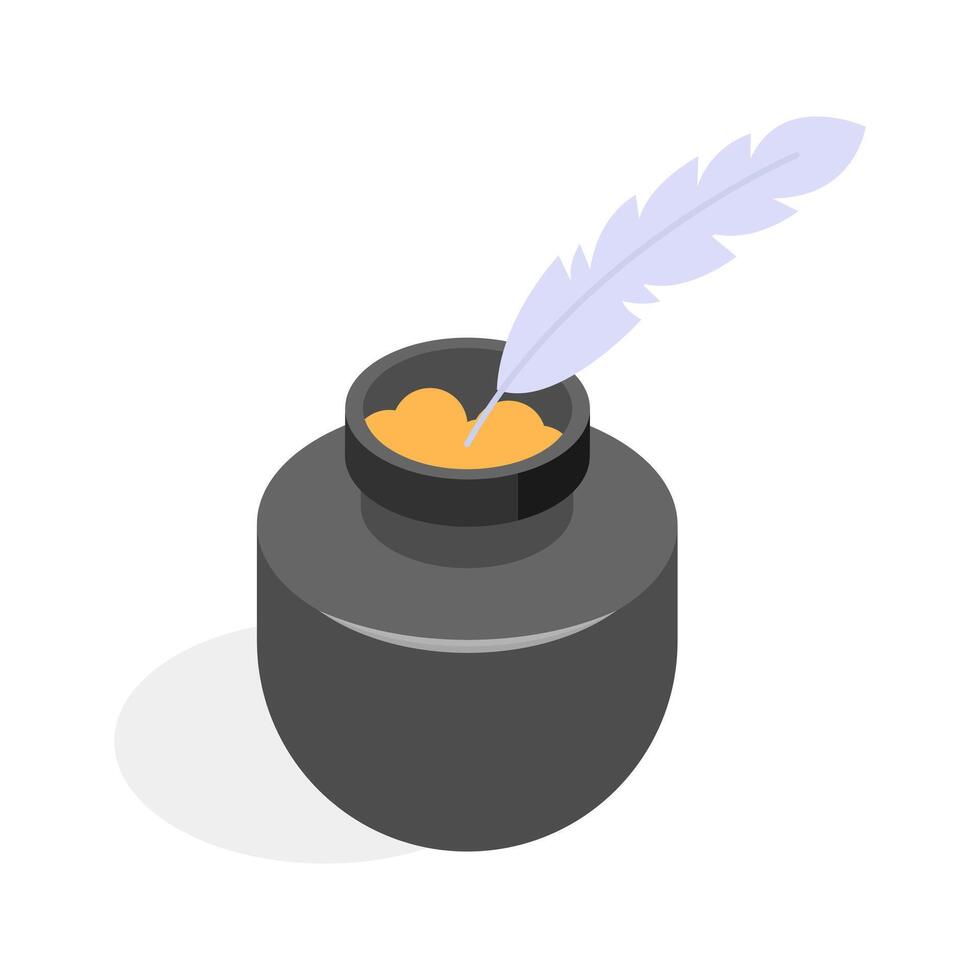 Check this carefully crafted of inkpot in modern style. vector