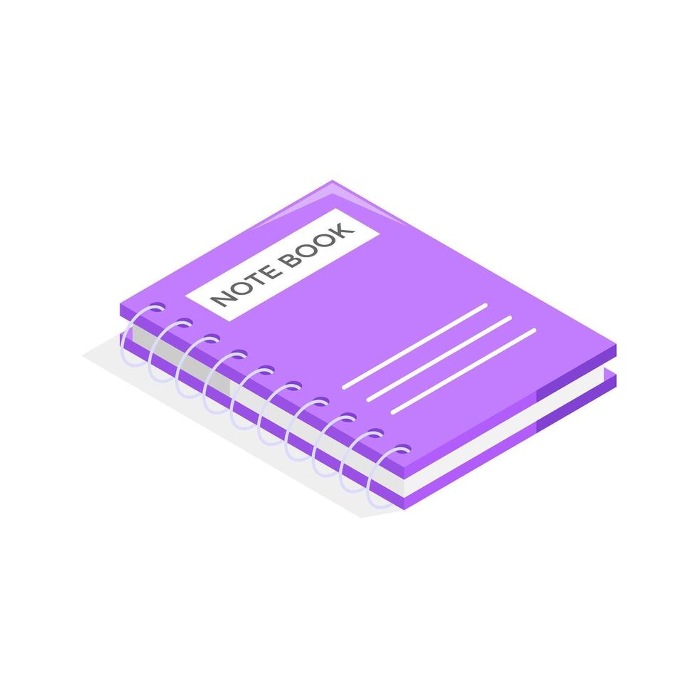 Notebook isometric icon in modern style.. vector