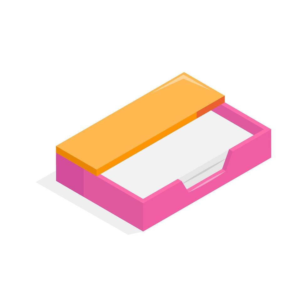 A vibrant isometric icon of a card holder, suitable for business cards or notes vector
