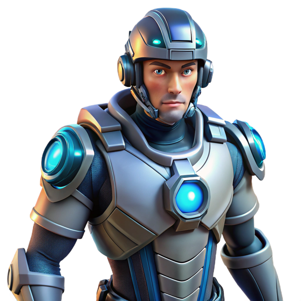 Futuristic Soldier Advanced Combat Armor and Helmet Design png