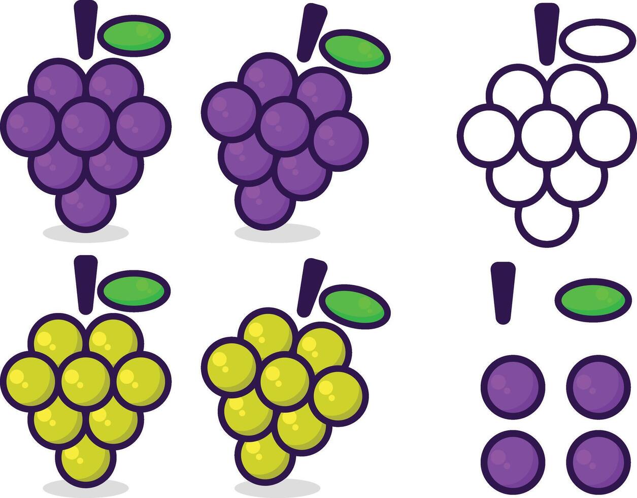 grapes and grapes with different colors and sizes vector