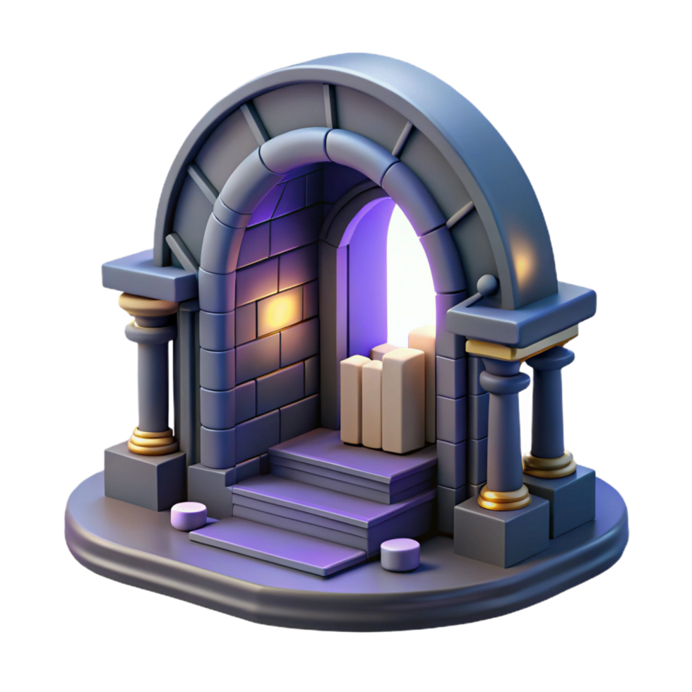Mysterious Archway 3D Render of an Ancient Gateway png