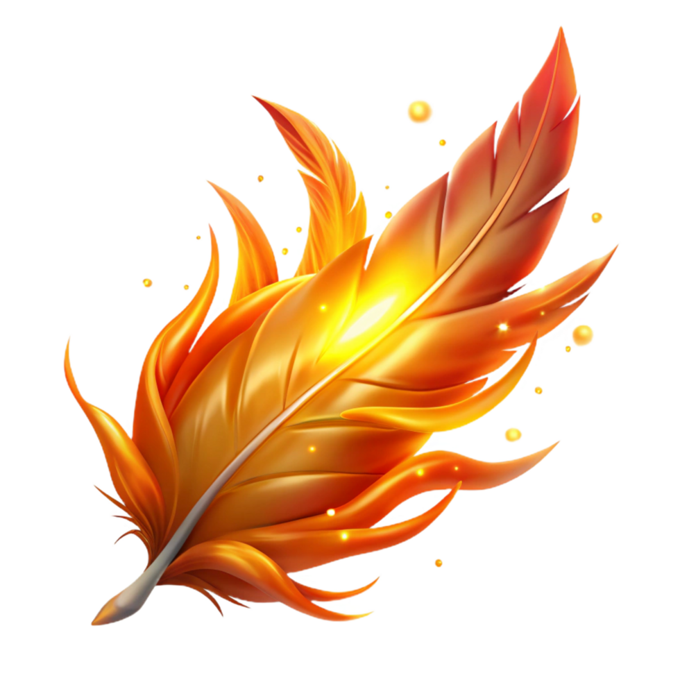 Fiery Feather A Glowing, Abstract Design png