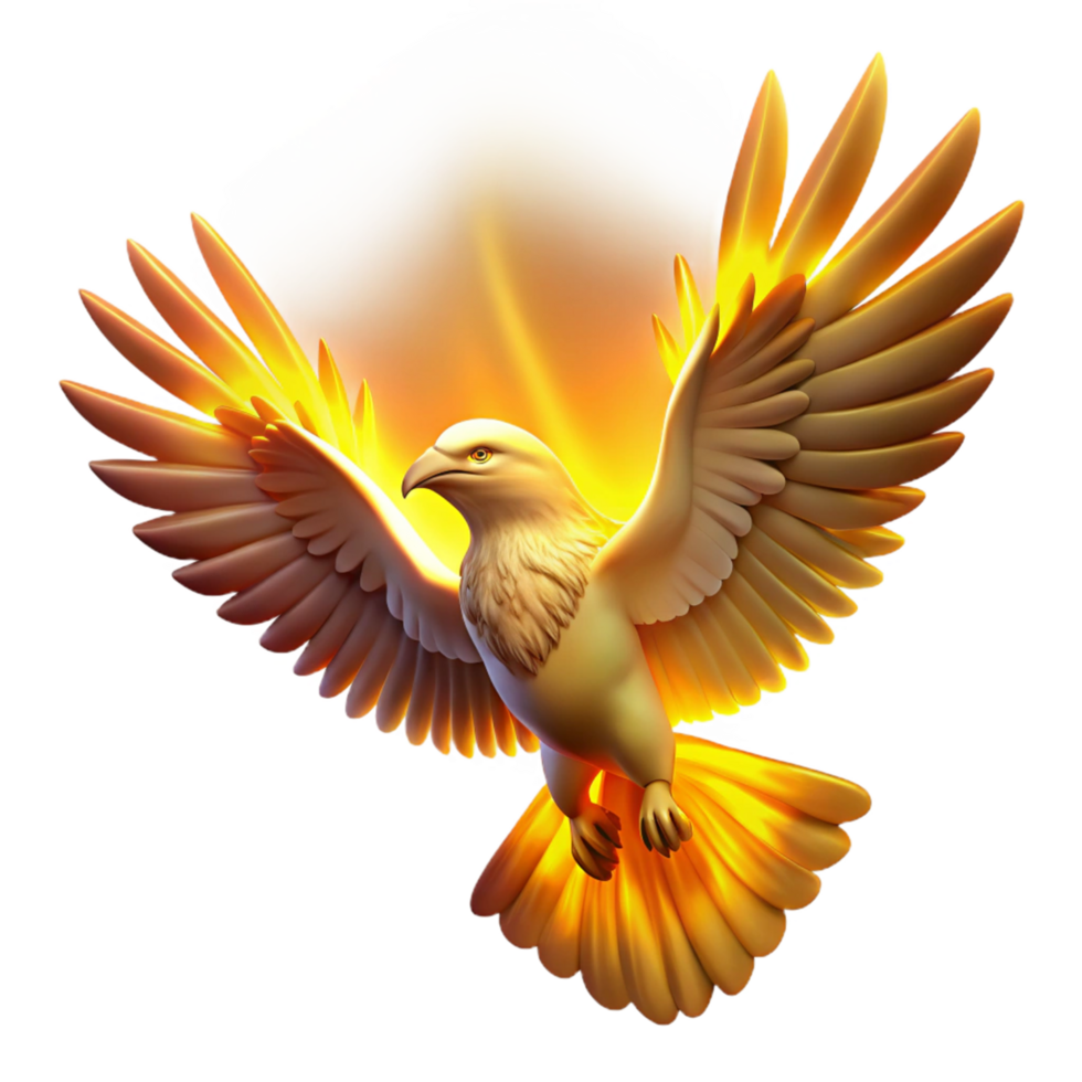 Golden Eagle in Flight A Symbol of Divine Power and Illumination png