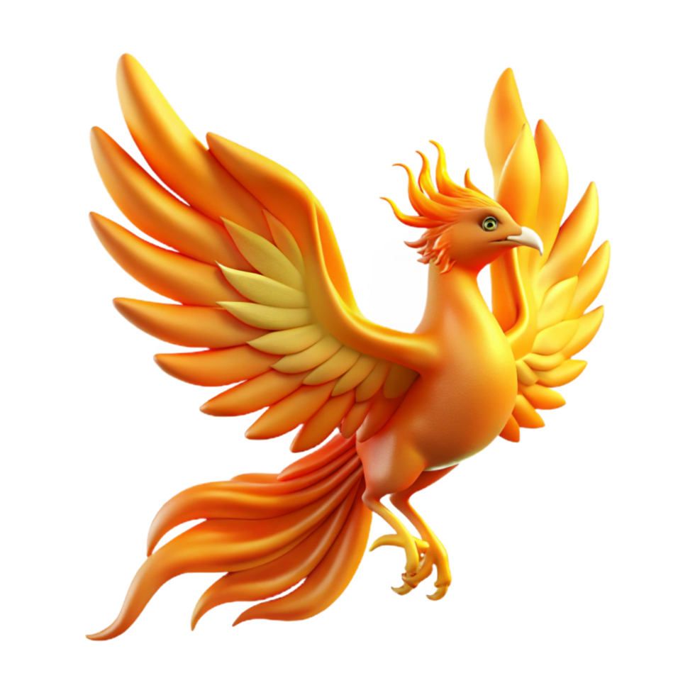 Majestic Firebird A 3D Model of a Mythical Creature png