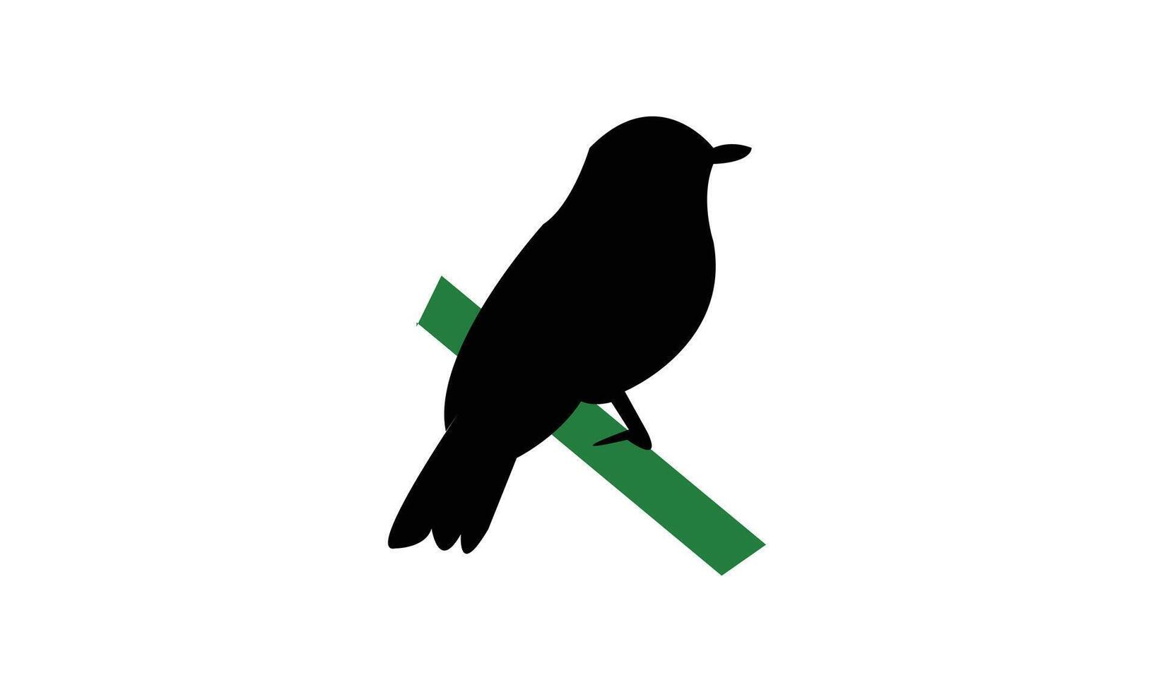 Sitting Blue Flycatcher Bird Silhouette vector