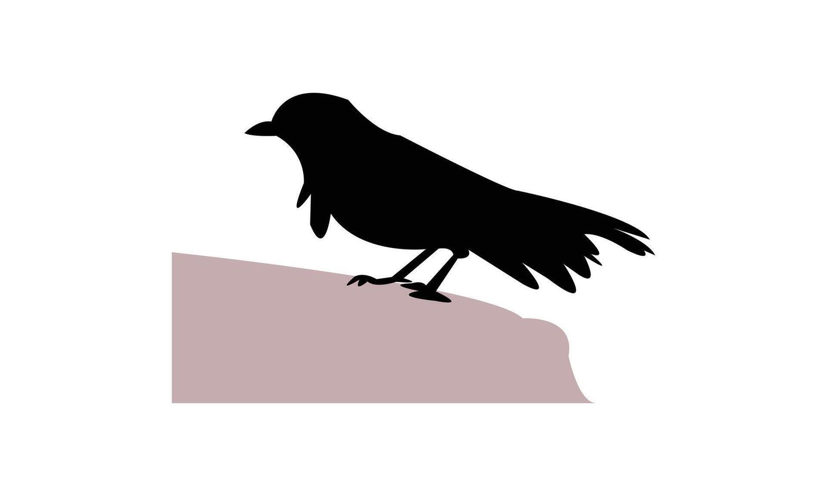 Blue Flycatcher Bird Silhouette Design And Illustration. vector