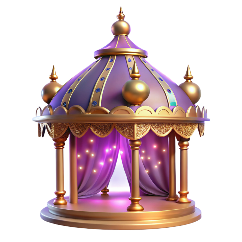 Enchanted Pavilion A 3D Render of a Magical Gazebo png