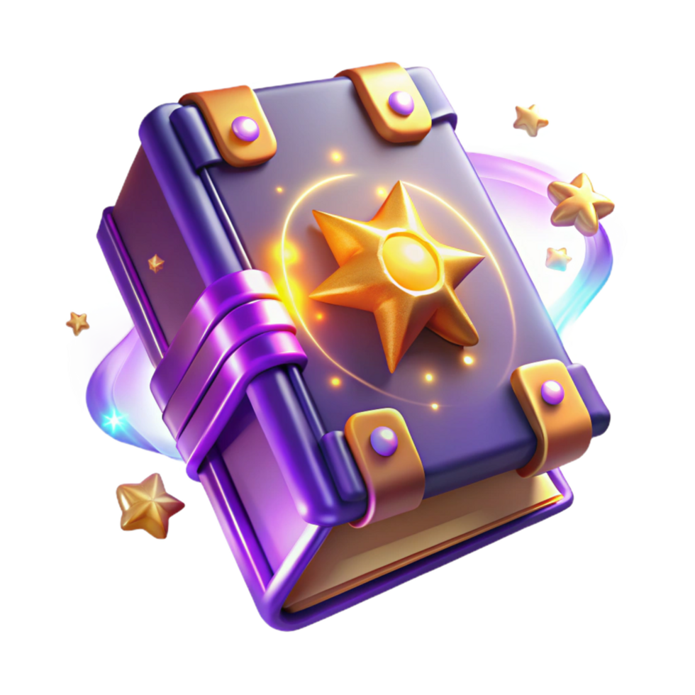 Mystical Star Book A 3D Render of a Magical Grimoire png