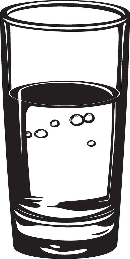 A glass of Water simple silhouette black illustration vector