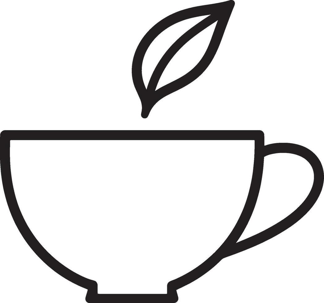 Black illustration of a tea icon. vector