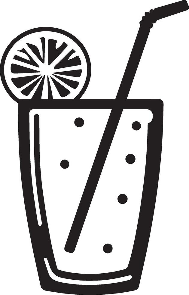 Black illustration of a lemonade icon. vector