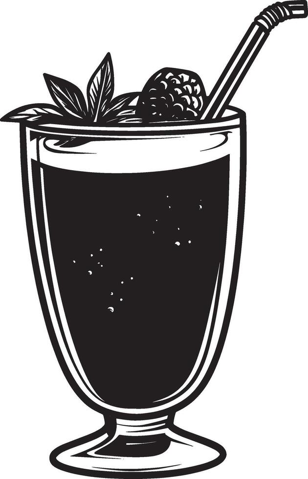 Smoothie drink simple silhouette black illustration vector