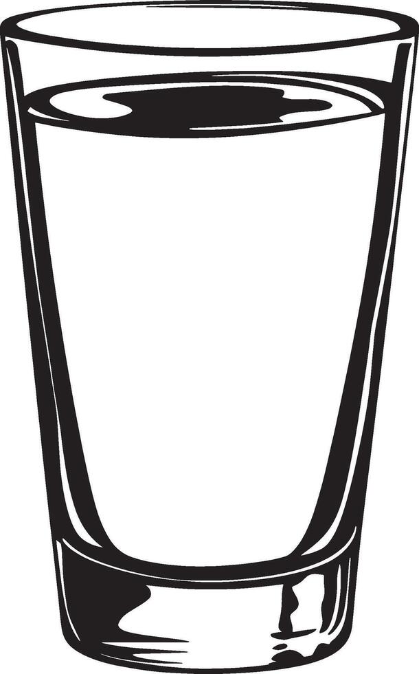 A glass of Milk simple silhouette black illustration vector