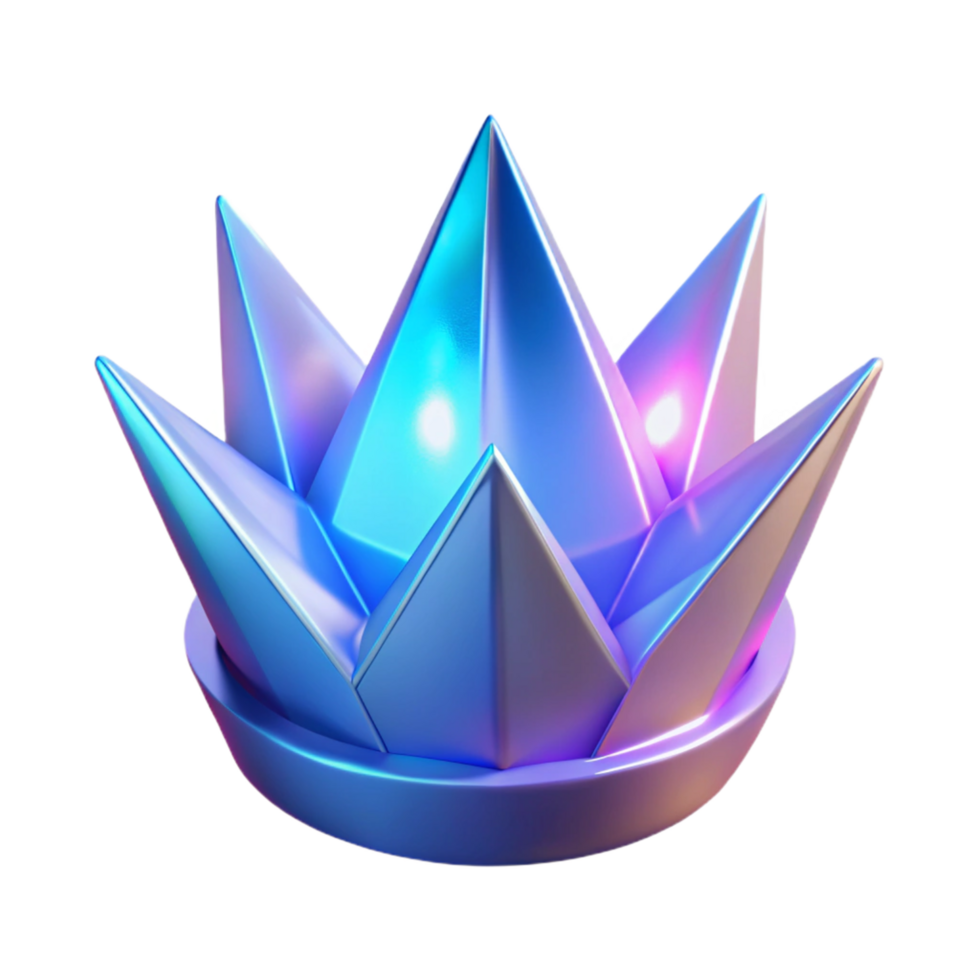 Luminous Crystal Crown A 3D Render of a Sparkling, Geometric Headpiece png