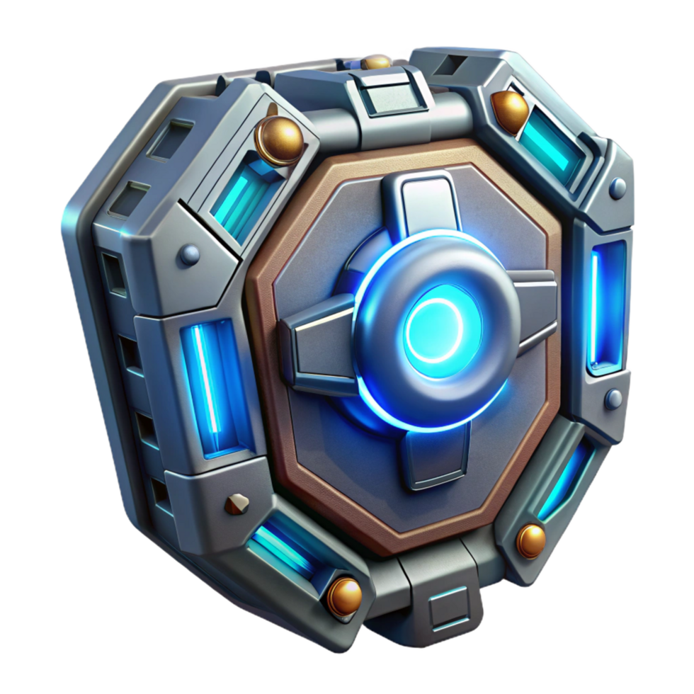 Futuristic Octagonal Tech Device 3D Render of a Sci Fi Gadget png
