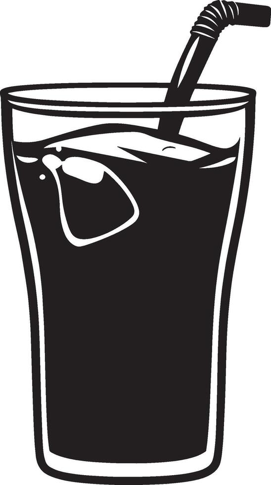 Soft drink simple silhouette black illustration vector