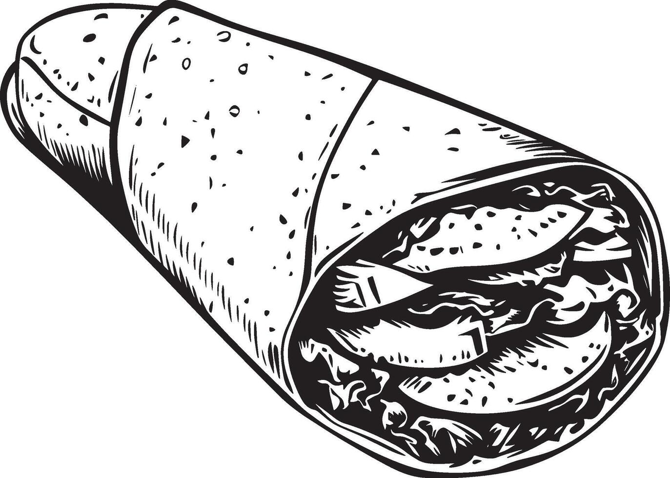 Wrap fast food icon black illustration vector