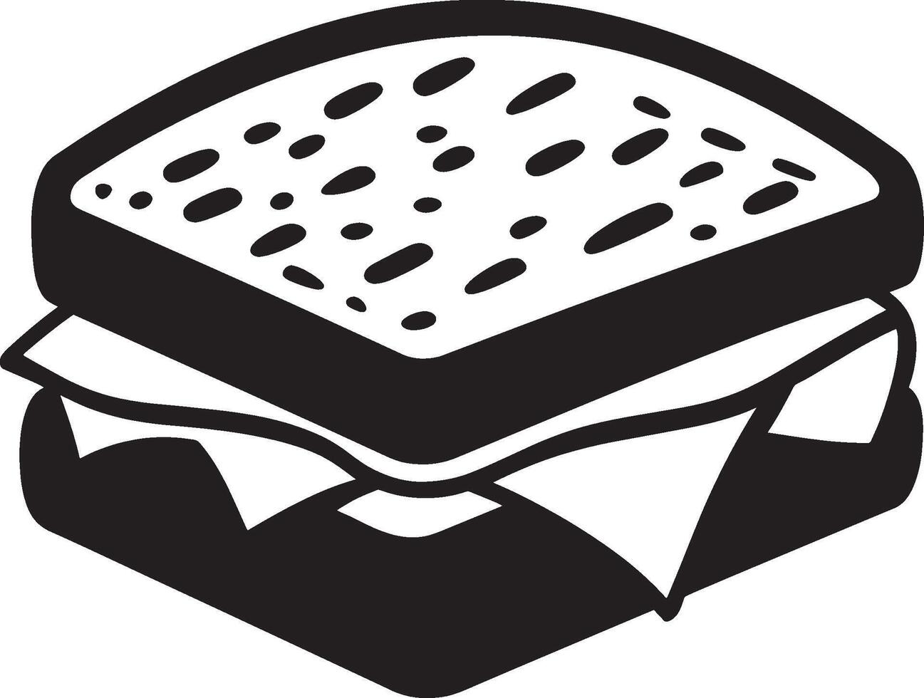 Simple sandwich outline in black style vector