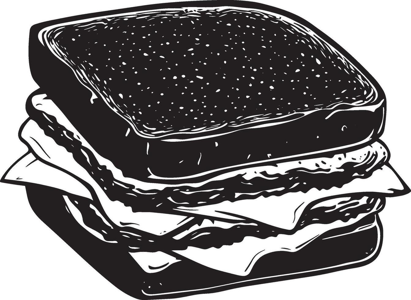 Sandwich simple silhouette black illustration vector