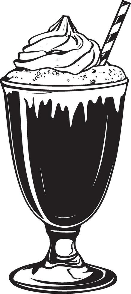 Milkshake icon in black style. vector
