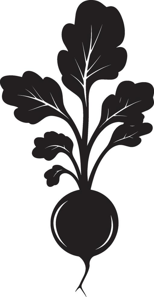 Black illustration of a radish icon vector