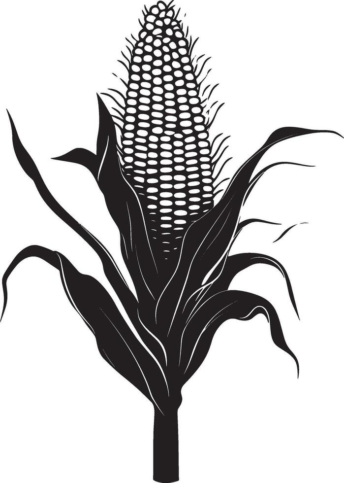 Corn vegetable simple silhouette black illustration vector
