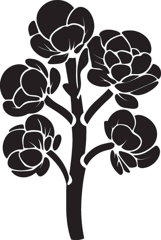 Brussels sprouts simple silhouette black illustration vector