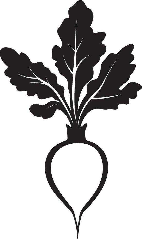 Minimalist black icon of a radish in format vector