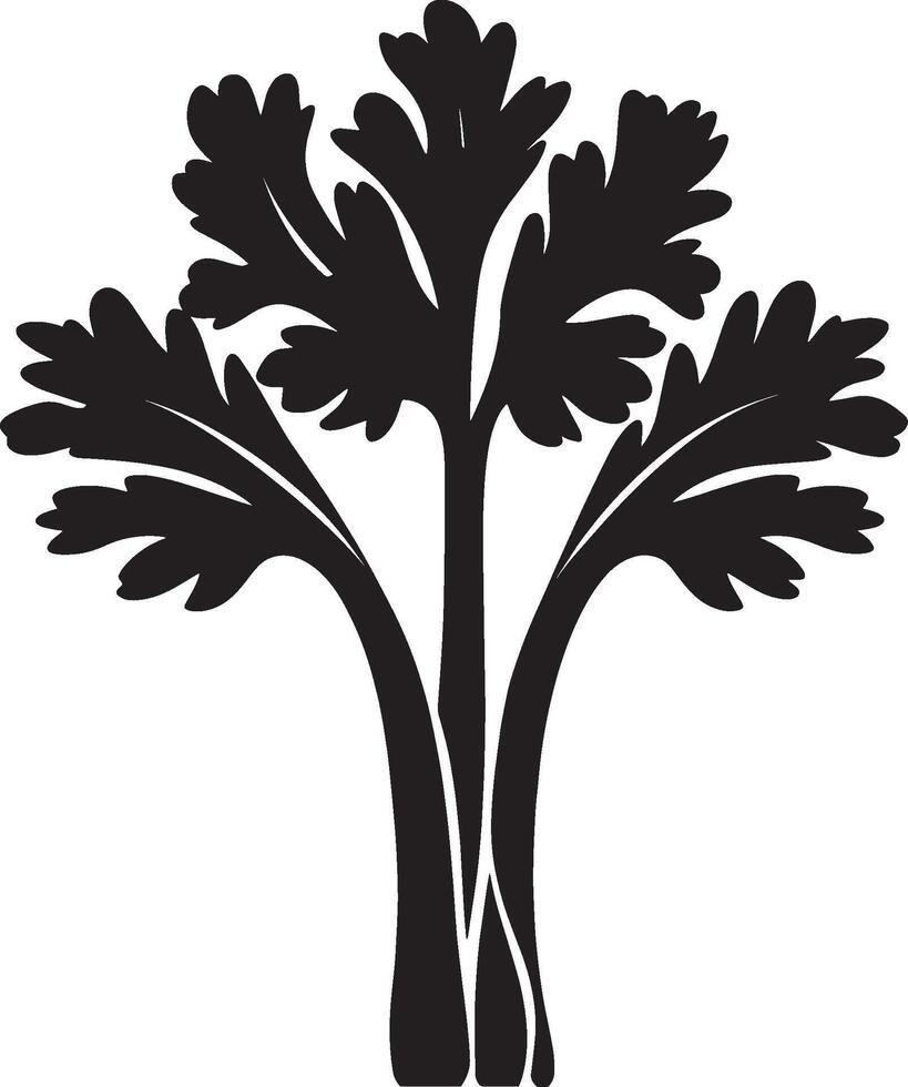 Black illustration of a celery icon vector